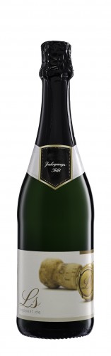 Sekt halbtrocken 0,75l Grünglas / Schwarz (inkl. Halsschleife)