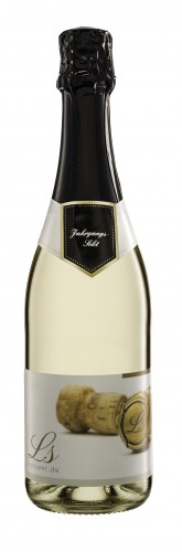 Sekt Klar-Weiss / Schwarz (inkl. Halsschleife) / Trocken / 0,75 l