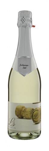 Sekt Klar-Weiss / Weiß (inkl. Halsschleife) / Trocken / 0,75 l